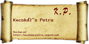 Kecskés Petra névjegykártya