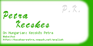 petra kecskes business card